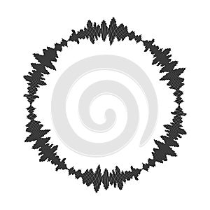 Equalizer music sound wave circle vector symbol icon design.