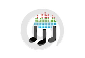 Equalizer music sound wave circler symbol icon design