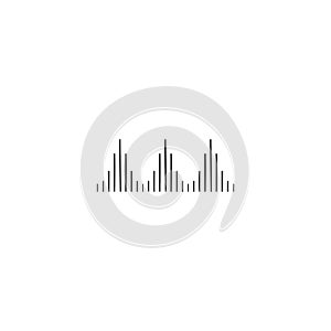 An equalizer, simple vector logo element. Music and sound record theme.
