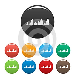 Equalizer tune radio icons set color vector