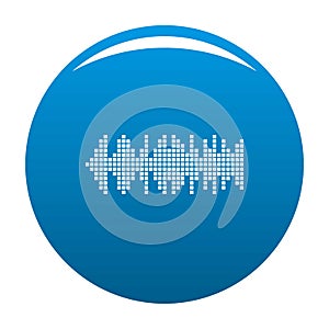 Equalizer wavy radio icon blue vector