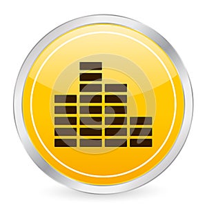 Equalizer yellow circle icon