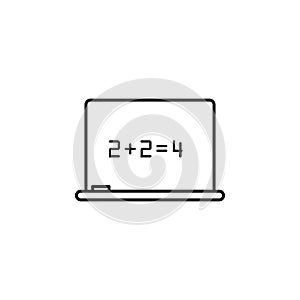 equation on board icon. Element of education icon for mobile concept and web apps. Thin line equation on board icon can be used