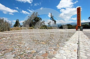 Equator Line monument, marks the point through which the equator passes, Cayambe, Ecuador