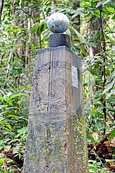 Equator marker in the jungle