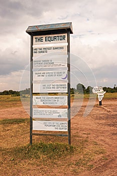 Equator sign post at Ol Pejeta Conservancy in Nanyuki, Kenya