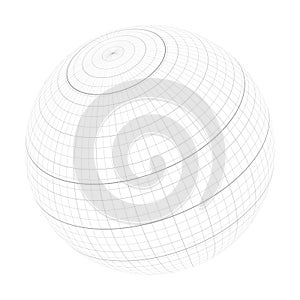 Equator, tropics and polar circles of Earth globe