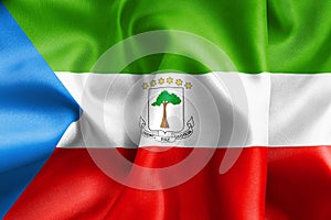 Equatorial Guinea Flag Rippled Effect Illustration photo