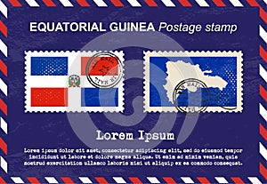 Equatorial Guinea postage stamp, postage stamp, vintage stamp, air mail envelope.