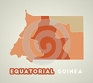 Equatorial Guinea poster in retro style.