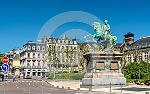 Equestrial monument to Emperor Napoleon Bonaparte in a square in Rouen, France