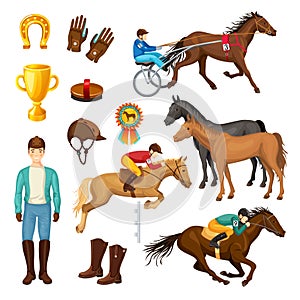 Equestrian Cartoon Elements Collection