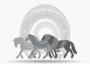 Equestrian Club sign silhouettes of horses