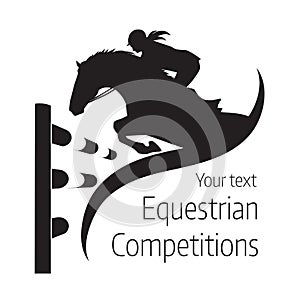 Equestrian competitions - vector illustration of horse