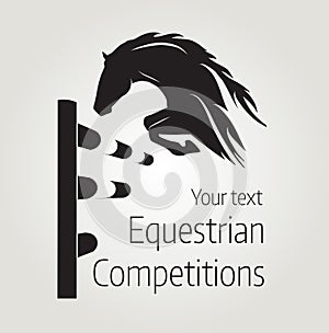Equestrian competitions - vector illustration of horse photo