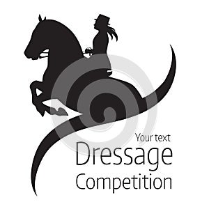 Equestrian dressage competitions - vector illustration of horse