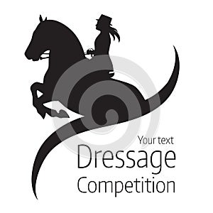Equestrian dressage competitions - vector illustration of horse photo