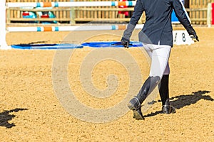 Equestrian Headless Rider Pacing Arena Gates photo