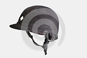 Black equestrian helmet