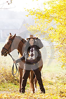 Equestrian with her horse