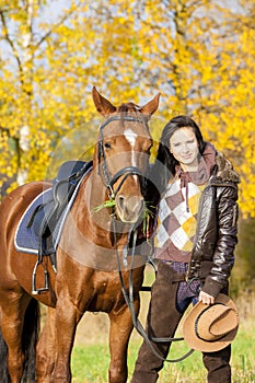 Equestrian with her horse