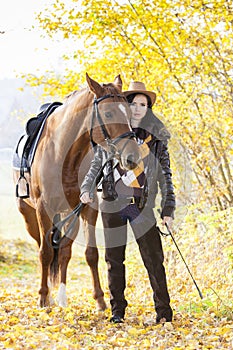 Equestrian with her horse