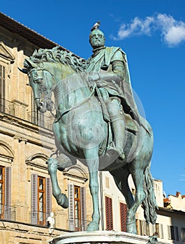 Equestrian monument of Cosimo I in Florence, Italy photo