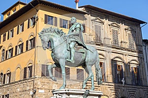 Equestrian monument of Cosimo I in Florence, Italy photo