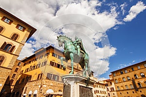 The Equestrian Monument of Cosimo Medici on Piazza Della Signoria, Florence