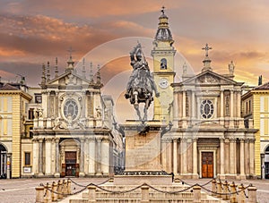 Equestrian monument of Emmanuel Philibert in Piazza San Carlo photo