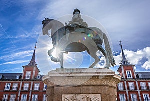 Philip III statue in Madrid photo