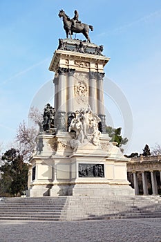 Equestrian monument to Alfonso XII in Retiro Park photo
