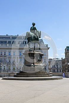 Equestrian monument to the Archduke of Archduke Albrecht in Vienna, 1899