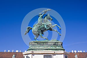 Equestrian monument to the Archduke Charles at Heldenplatz in Vienna photo