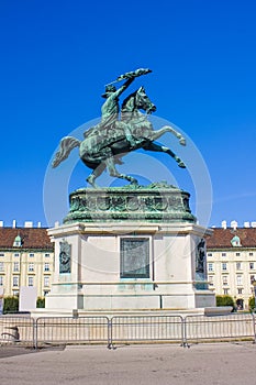 Equestrian monument to the Archduke Charles at Heldenplatz in Vienna photo