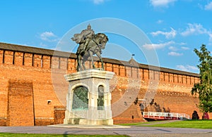 Equestrian monument to Dmitry Donskoy in Kolomna, Moscow Region, Russia