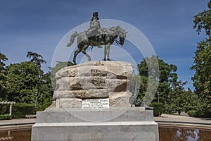The Equestrian Monument to General Martinez Campos, located in the Plaza de Guatemala in the Parque del Retiro in Madrid photo