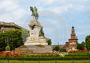 Equestrian monument to Guiseppe Garibaldi, Milan, Italy