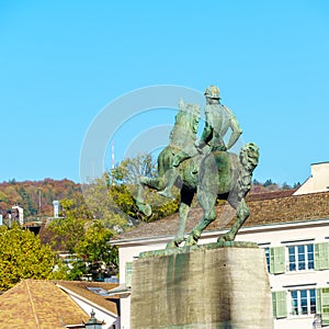 The equestrian monument to Hans Waldmann 1937, Zurich, Switzer