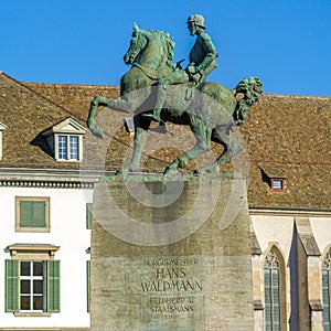 The equestrian monument to Hans Waldmann 1937, Zurich, Switzer