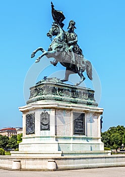 Equestrian statue Archduke Charles in Vienna, Austria photo