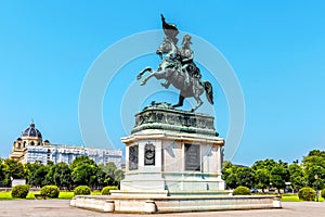 Equestrian statue Archduke Charles in Vienna, Austria photo