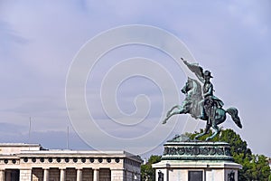 Equestrian statue of Archduke Karl on Heldenplatz in Vienna