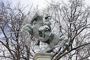 Equestrian statue of Archduke Leopold V on Rennweg street, Innsbruck, Austria