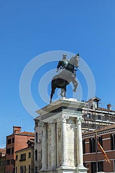Equestrian statue of Bartolomeo Colleoni is a Renaissance sculpture in Campo Santi Giovanni e Paolo, Venice, Italy