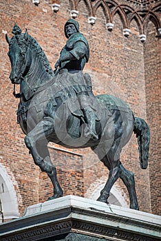 Equestrian statue of Bartolomeo Colleoni in Venice, Italy