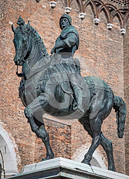 Equestrian statue of Bartolomeo Colleoni in Venice, Italy