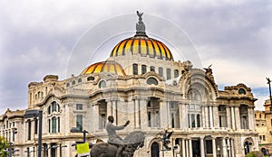 Equestrian Statue Bellas Artes Palace Mexico City Mexico