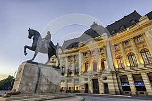 Equestrian statue of Carol I in Bucharest, Romania, taken in May 2019