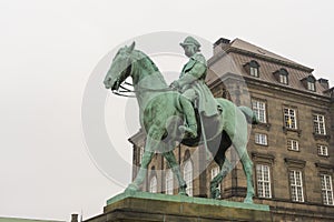 Equestrian statue of Christian IX at Christiansborg Palace ,Copenhagen